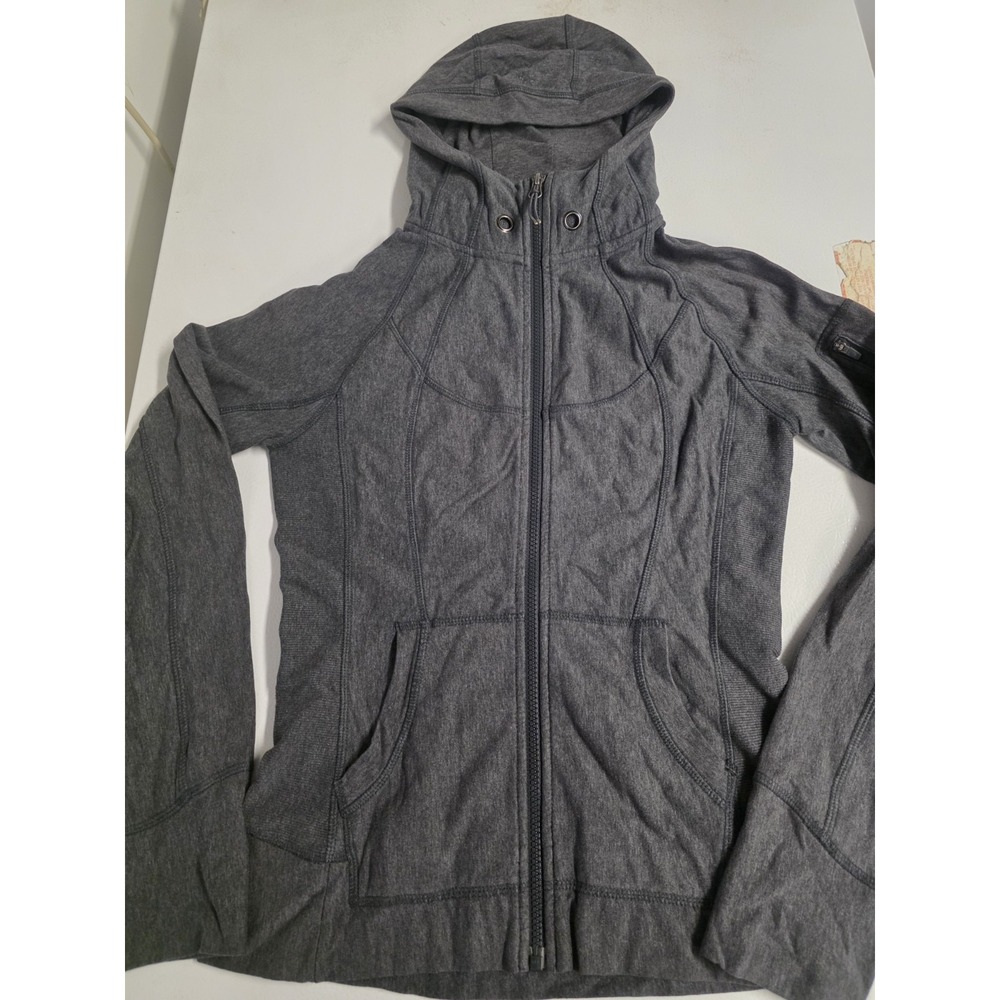 Athleta Lightweight Strength Hoodie XS Gray Full Zip Thumbholes #964404